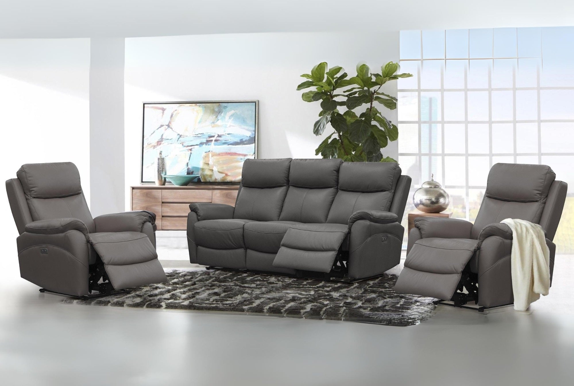 Berkeley 3+1+1 Electric Leather Recliner Sofa