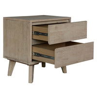 Abelia Bedside Nightstand 2 Drawers Storage Cabinet Shelf Side End Table - Brown