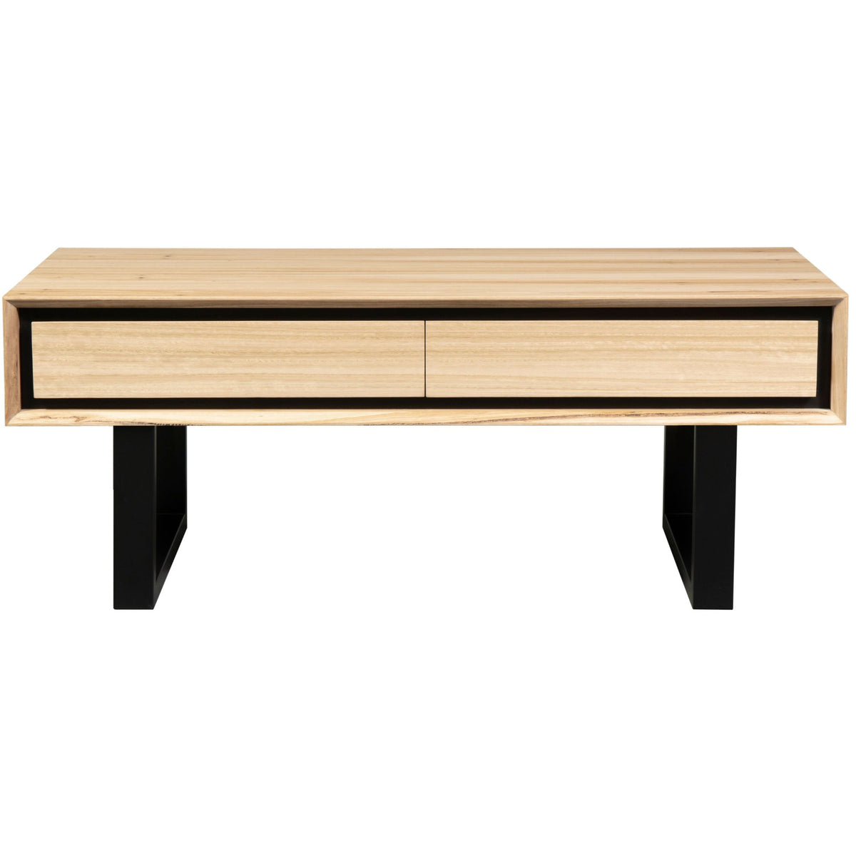 Aconite Coffee Table 120cm 2 Drawers Solid Messmate Timber Wood - Natural