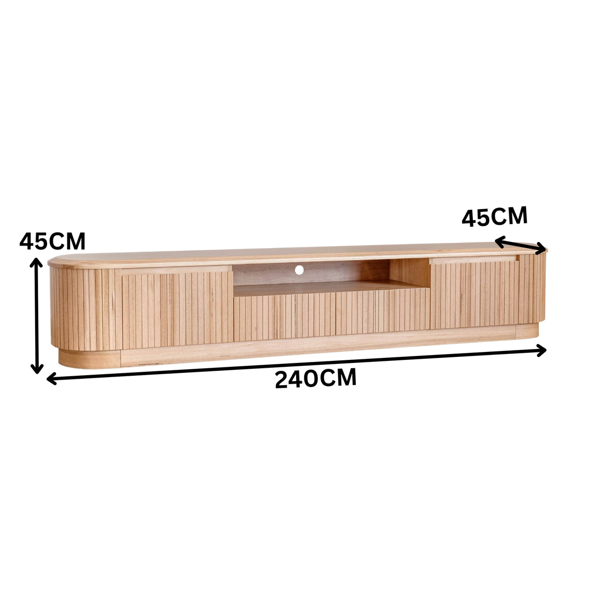 Adsila 240cm ETU Entertainment TV Unit Natural