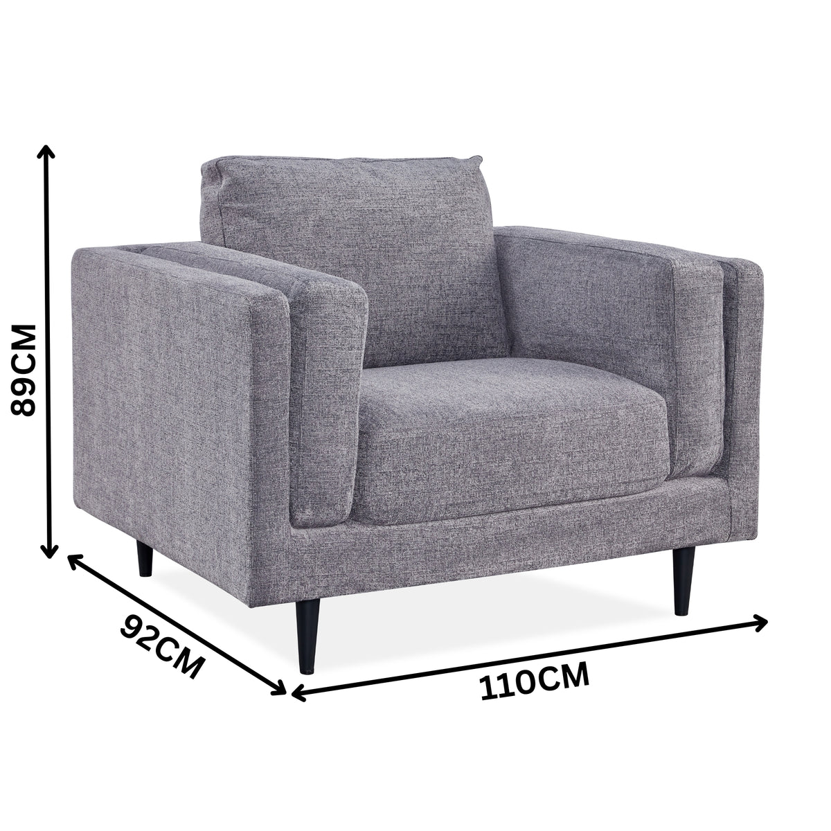 Almaty Fabric Armchair Occasional Arm Chair Fog Grey