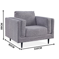 Almaty Fabric Armchair Occasional Arm Chair Fog Grey