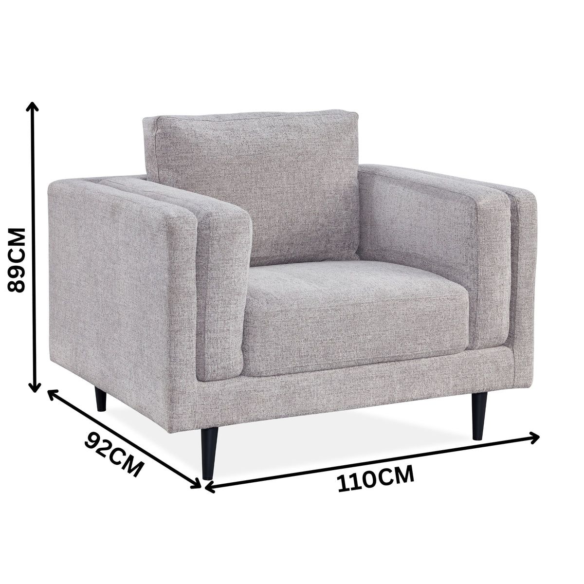 Almaty Fabric Armchair Occasional Arm Chair Quartz Light Grey