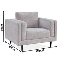 Almaty Fabric Armchair Occasional Arm Chair Quartz Light Grey