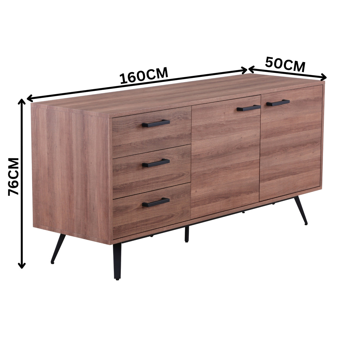 Ara 160cm Sideboard Storage Cabinet Brown