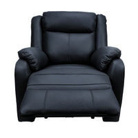 Bella Single Seater Leather Electric Recliner Sofa Lounge Black