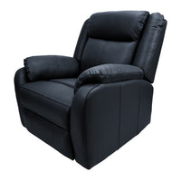 Bella Single Seater Leather Electric Recliner Sofa Lounge Black
