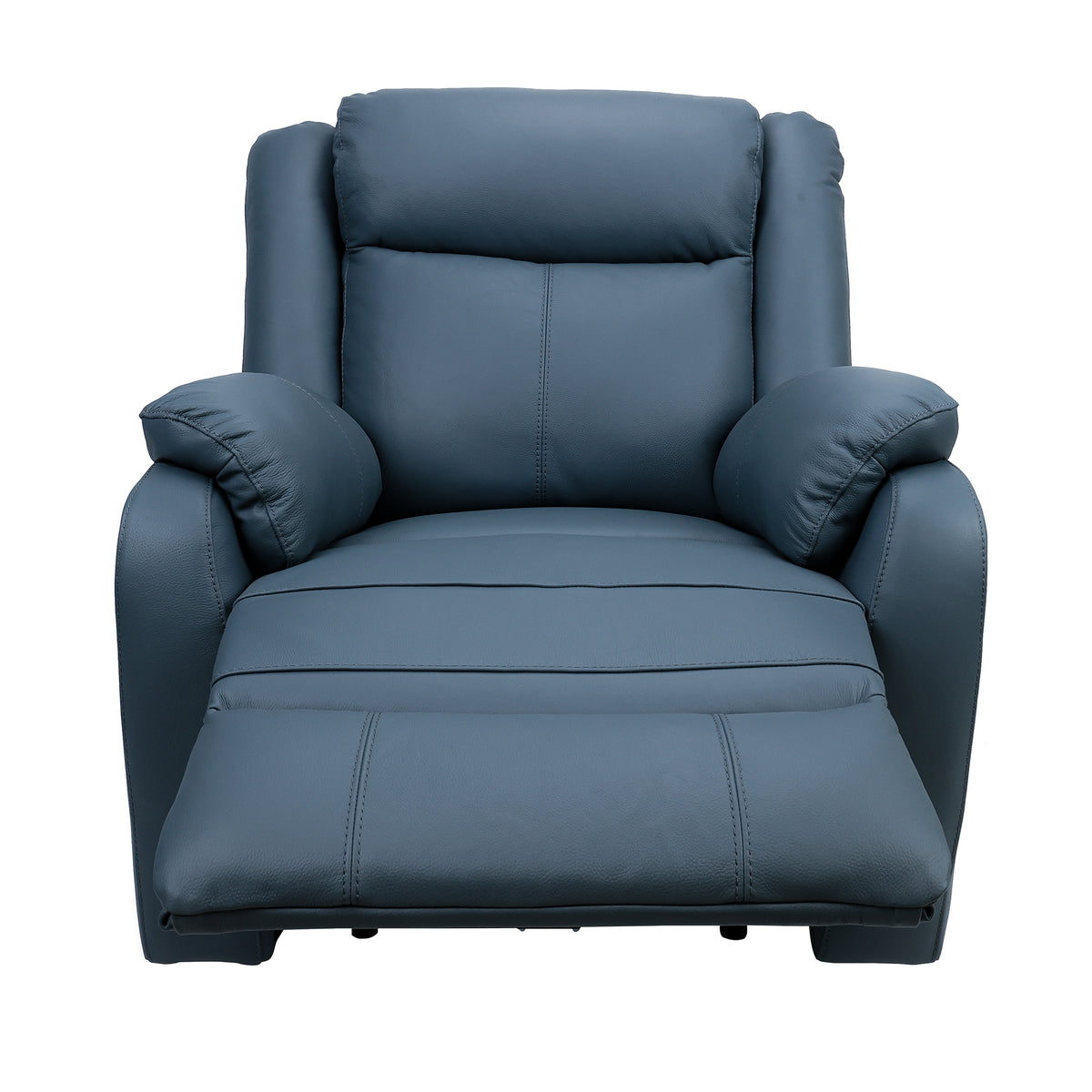 Bella Single Seater Leather Electric Recliner Sofa Lounge Blue