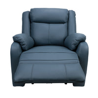 Bella Single Seater Leather Electric Recliner Sofa Lounge Blue