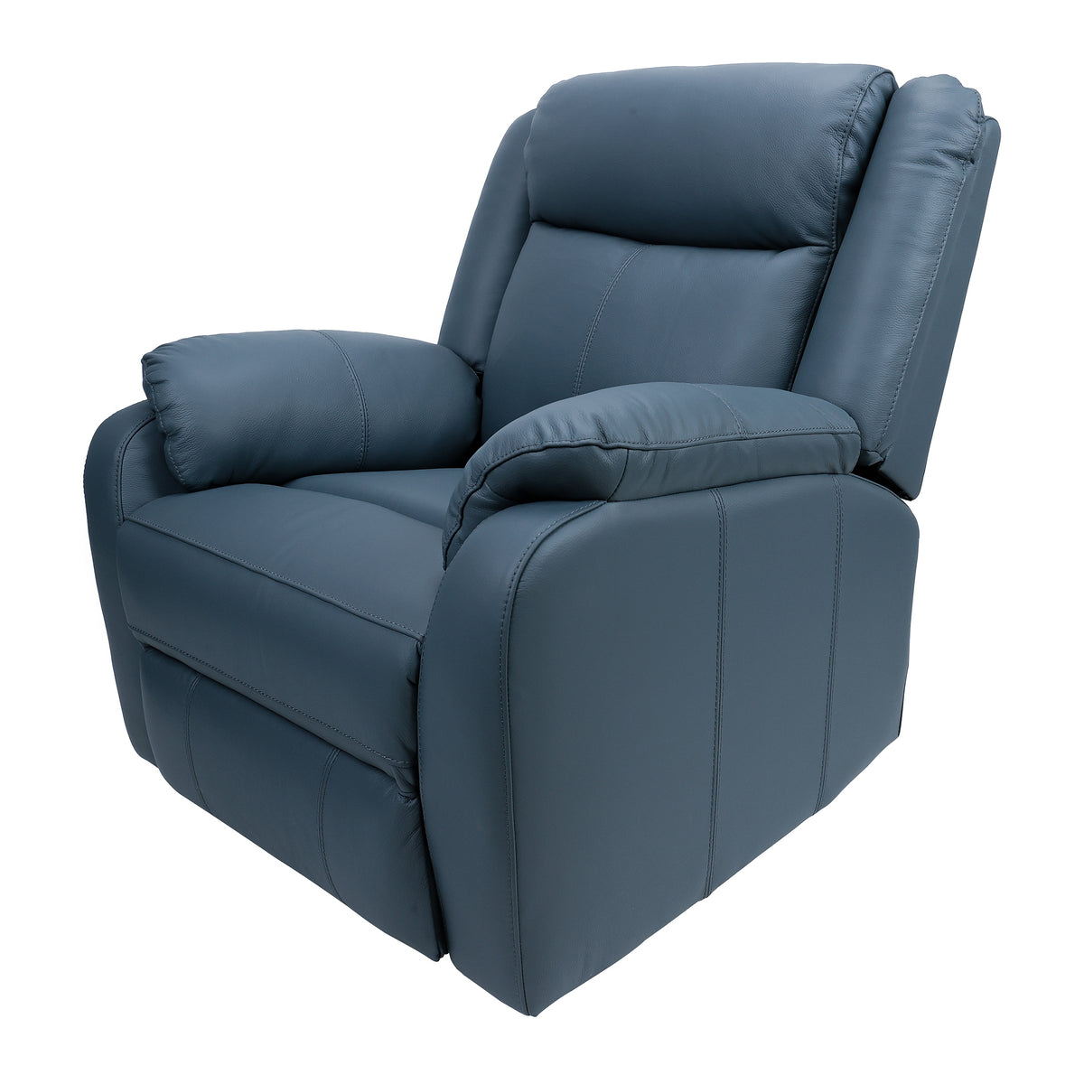 Bella Single Seater Leather Electric Recliner Sofa Lounge Blue