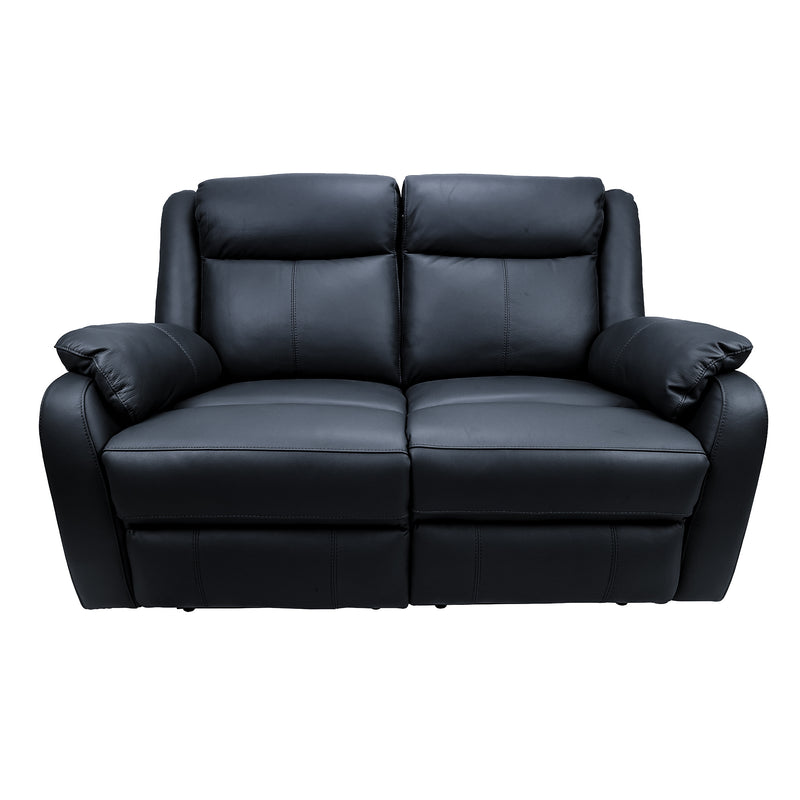 Bella 2 Seater Leather Electric Recliner Sofa Lounge Black 