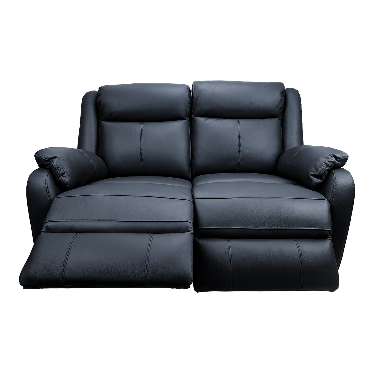 Bella 2 Seater Leather Electric Recliner Sofa Lounge Black