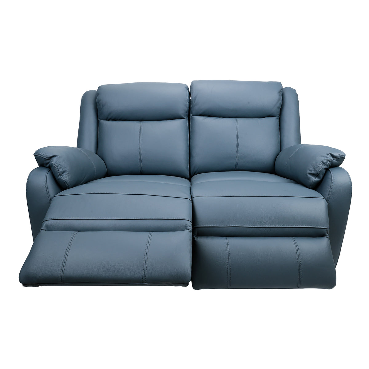 Bella 2 Seater Leather Electric Recliner Sofa Lounge Blue