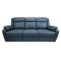 Bella 3 Seater Leather Electric Recliner Sofa Lounge Blue