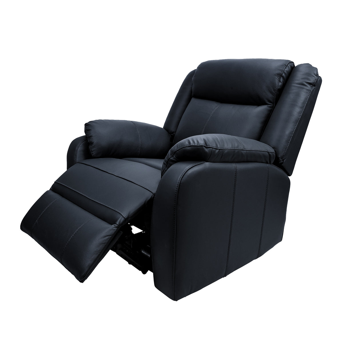 Bella 3+1+1 Seater Leather Electric Recliner Sofa Lounge Black 