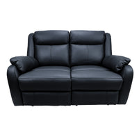 Bella 3+2+1 Seater Leather Electric Recliner Sofa Lounge Black