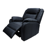 Bella 3+2+1 Seater Leather Electric Recliner Sofa Lounge Black 