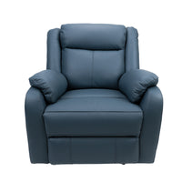 Bella 3+2+1 Seater Leather Electric Recliner Sofa Lounge Blue