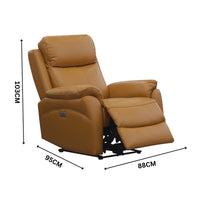 Berkeley Leather Electric Recliner Sofa Suite 3 + 1 + 1 Tangerine