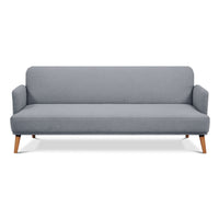 Brianna 3 Seater Fabric Sofa Bed Light Grey