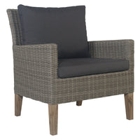 Byron 4pc Rattan Outdoor Sofa Set 2 Seater Wicker Lounge Grey Coffee Table 
