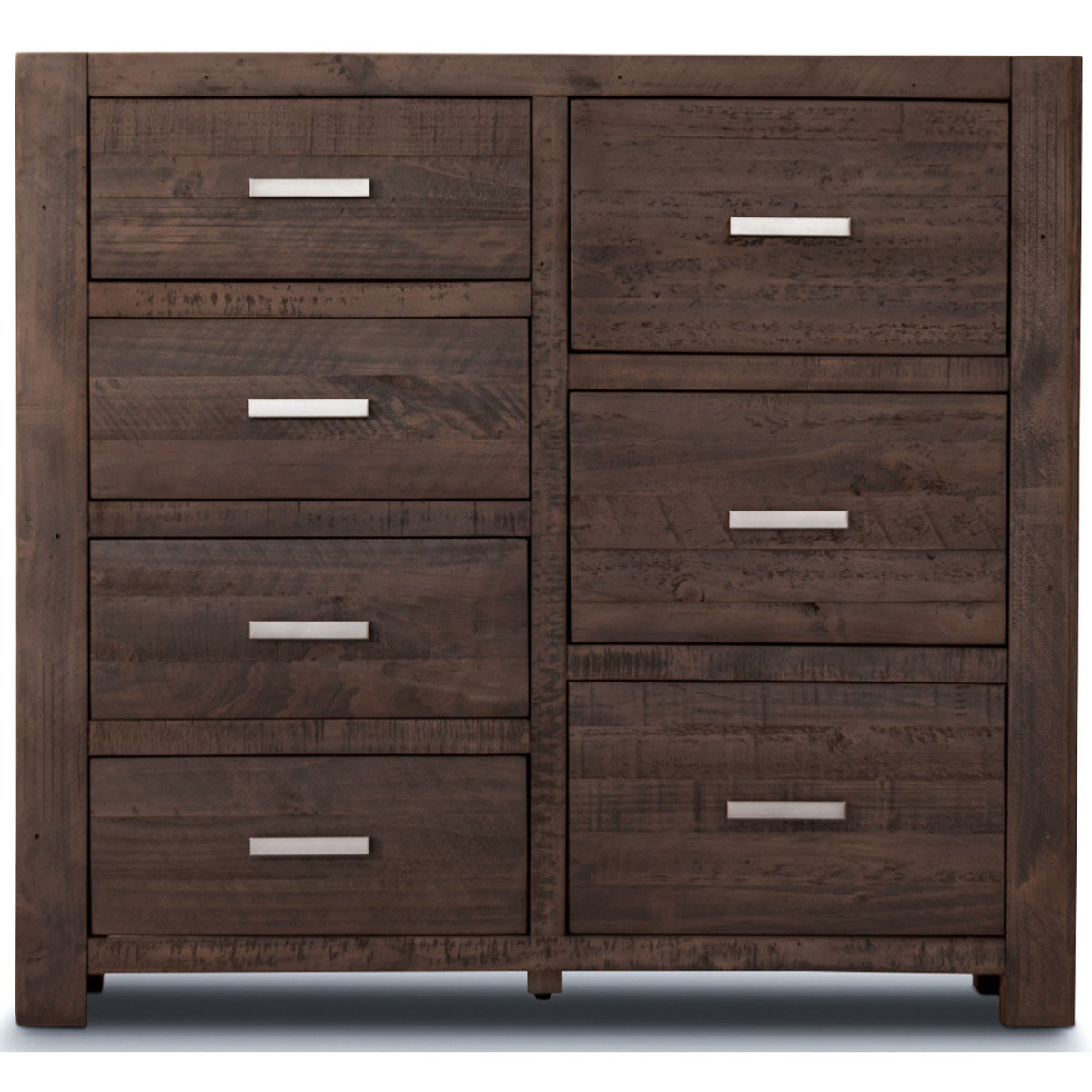 Catmint Tallboy 7 Chest of Drawers Pine Wood Bed Storage Cabinet - Grey Stone