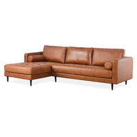 Chelsea 2 Seater Fabric Chaise Sofa Light Brown Left