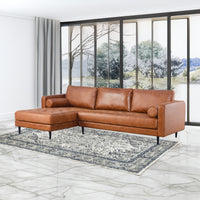 Chelsea 2 Seater Fabric Chaise Sofa Light Brown Left