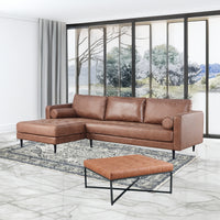 Chelsea Fabric Ottoman Light Brown Square