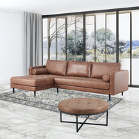 Chelsea Fabric Ottoman Dark  Brown Round