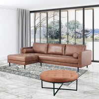 Chelsea Fabric Ottoman Light Brown Round