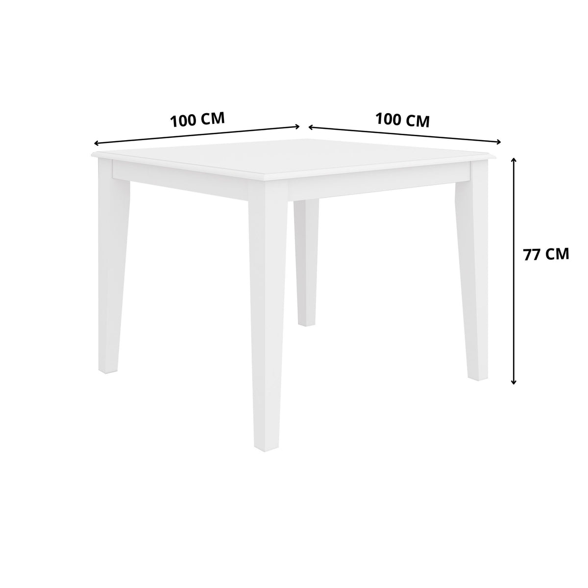 Daisy Dining Table 100cm Solid Acacia Timber Wood Hampton Furniture - White