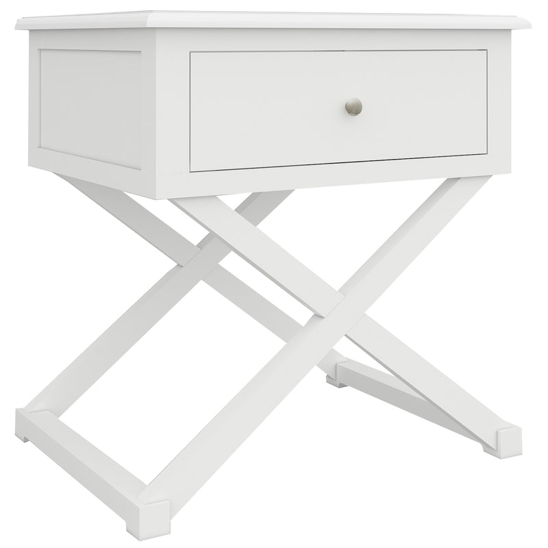 Daisy Side Table Desk Sofa End Table Solid Acacia Wood Hampton Furniture - White