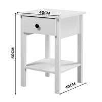 Declan Bedside Table Nightstand Side End Bedroom Storage Cabinet White