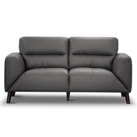 Downy  Genuine Leather Sofa Set 3 + 2 Seater Upholstered Lounge Couch - Gunmetal