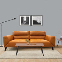 Downy  Genuine Leather Sofa Set 3 + 2 Seater Upholstered Lounge Couch Tangerine