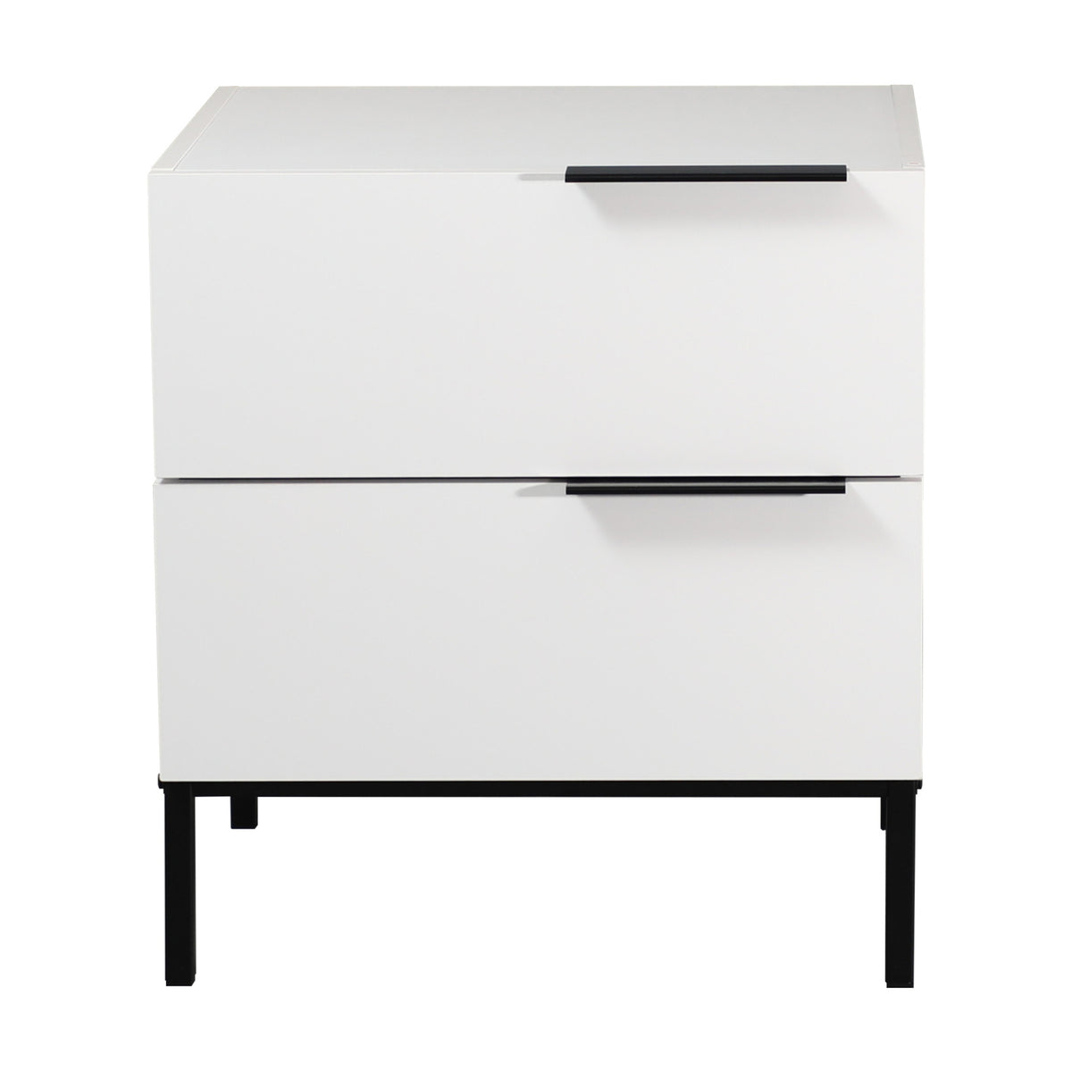 Dric 2 Drawers Bedside Table Nightstand Side End Bedroom Storage Cabinet White