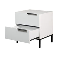 Dric 2 Drawers Bedside Table Nightstand Side End Bedroom Storage Cabinet White