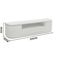 El Nino Flute 200cm Veneer Top ETU Entertainment TV Unit White
