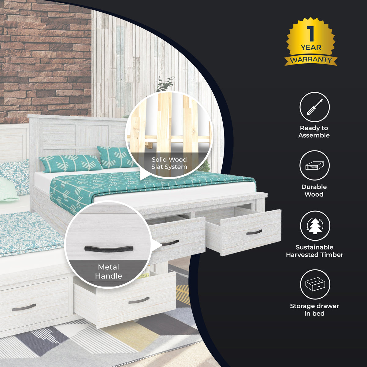 Foxglove Bed Frame Queen