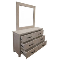 Foxglove Dresser Mirror 6 Chest of Drawers Tallboy Storage Cabinet - White