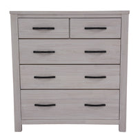 Foxglove Tallboy 5 Chest of Drawers Solid Ash Wood Bed Storage Cabinet - White
