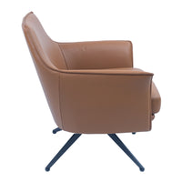 Freya Leather Swivel Occasional Chair Beige