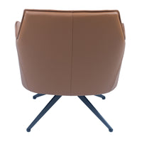 Freya Leather Swivel Occasional Chair Beige
