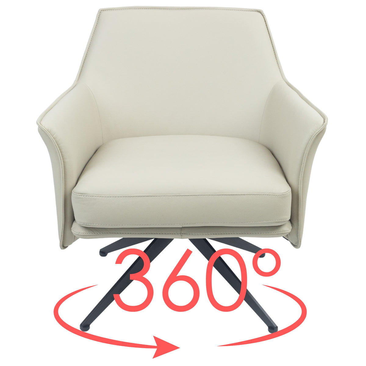 Freya Leather Swivel Occasional Chair Brown