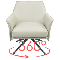 Freya Leather Swivel Occasional Chair Brown