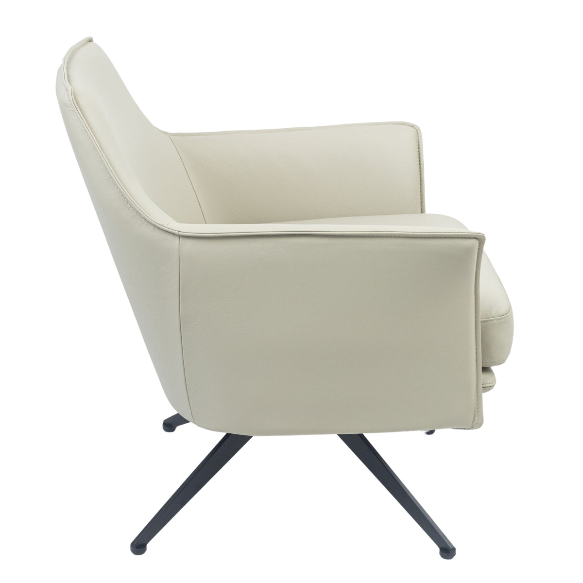 Freya Leather Swivel Occasional Chair Brown