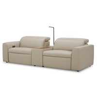 Hallie 2 Seater Leather Electric Recliner Sofa Beige 