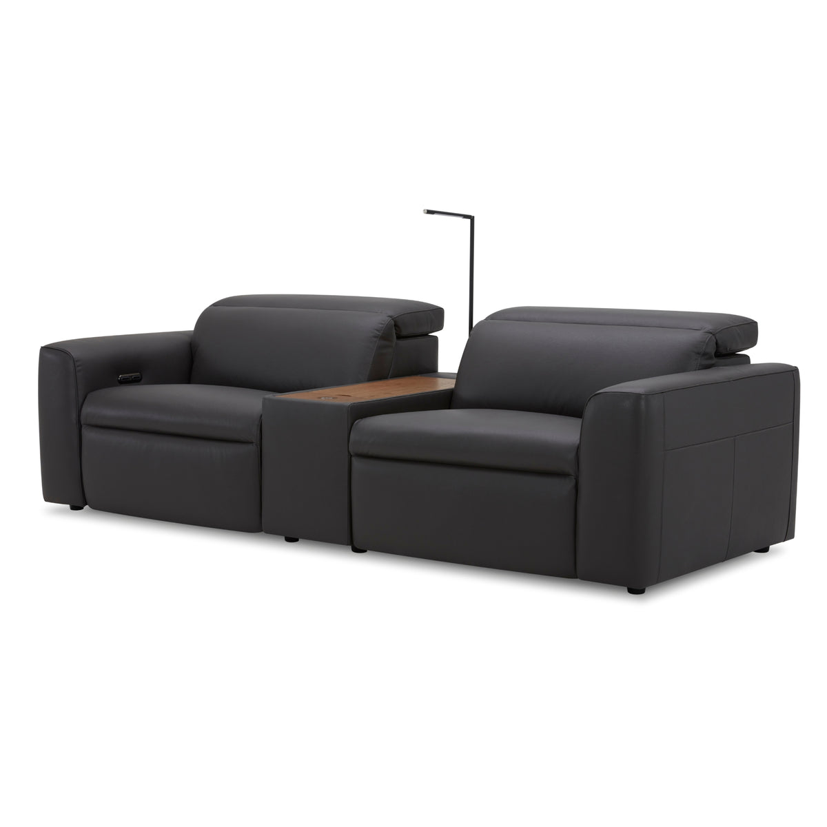 Hallie 2 Seater Leather Electric Recliner Sofa Graphite 