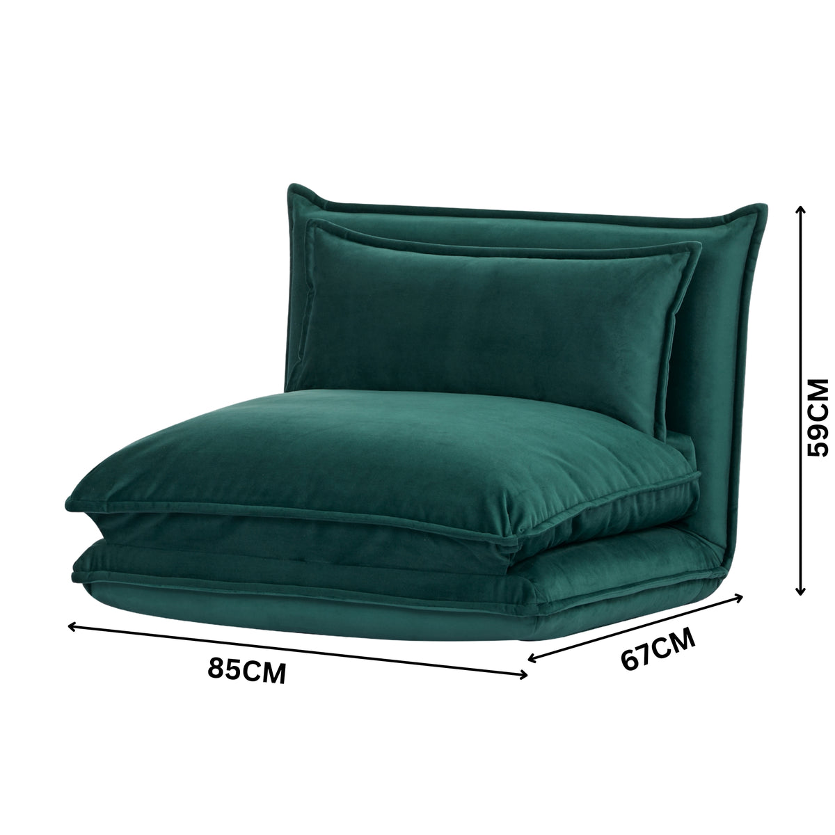 Happy Folding Sofa Bed Single Dark Green